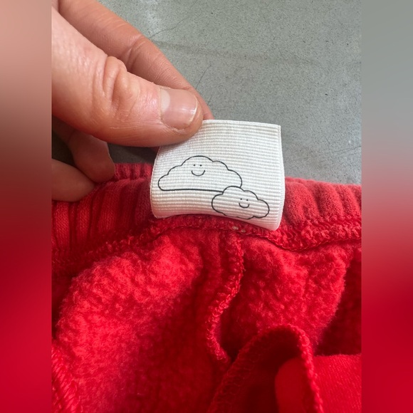 offline by aerie fleece jogger sweatpants bright coral red size m - Picture 3 of 7